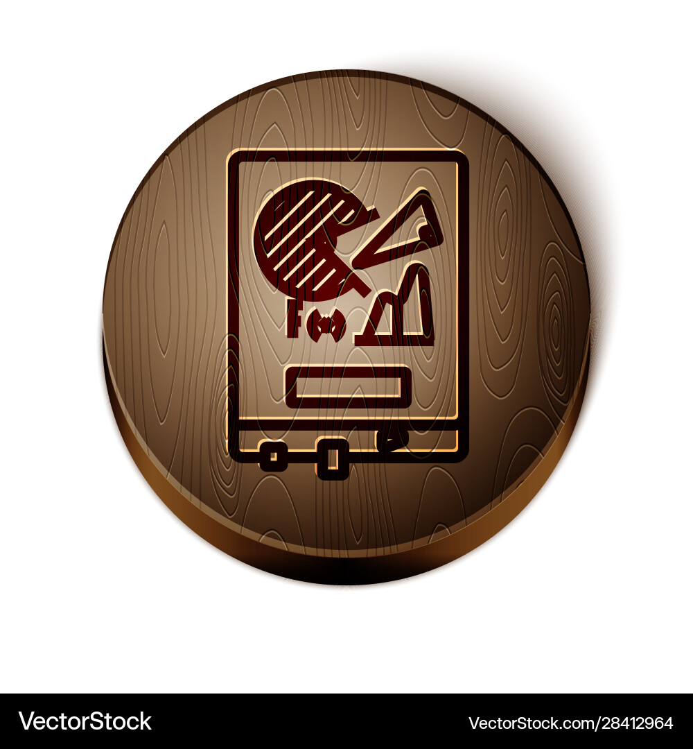 Brown line board with graph chart icon isolated Brown line board with graph chart icon isolated vector image