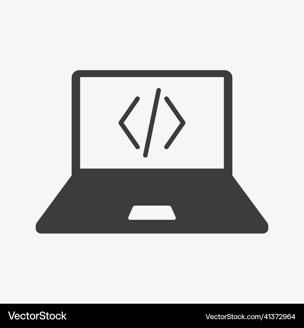 Codierung Symbol auf Laptop-Bildschirm-Code Symbol Codierung Symbol auf Laptop-Bildschirm-Code Symbol vektorbild