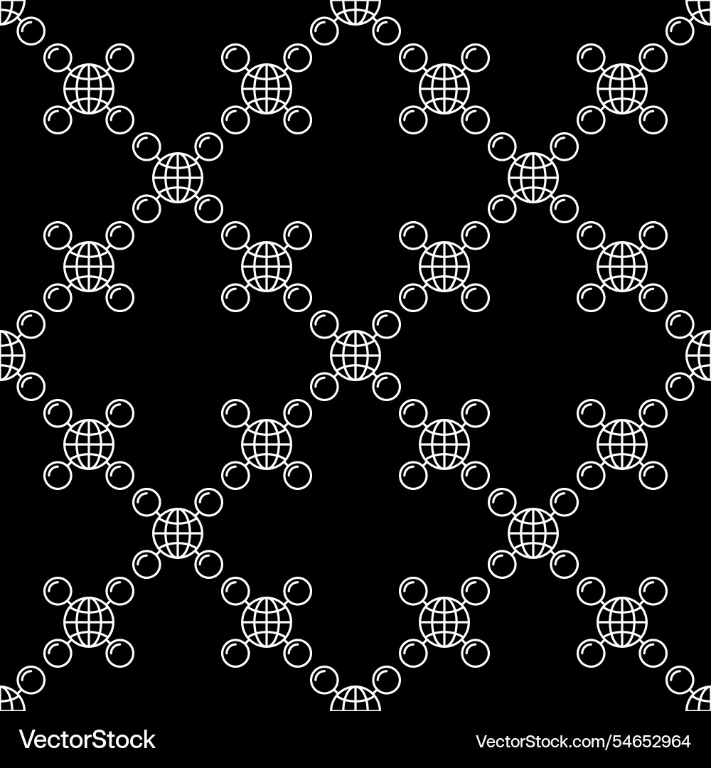 Earth globe with circles seamless pattern Vector Image