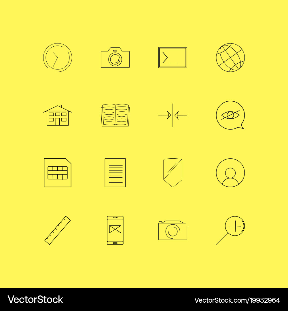 Essential linear icon set simple outline icons Vector Image