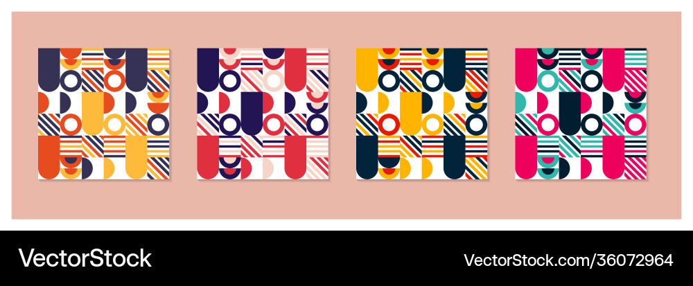 Geometric minimalistic color composition template vector image
