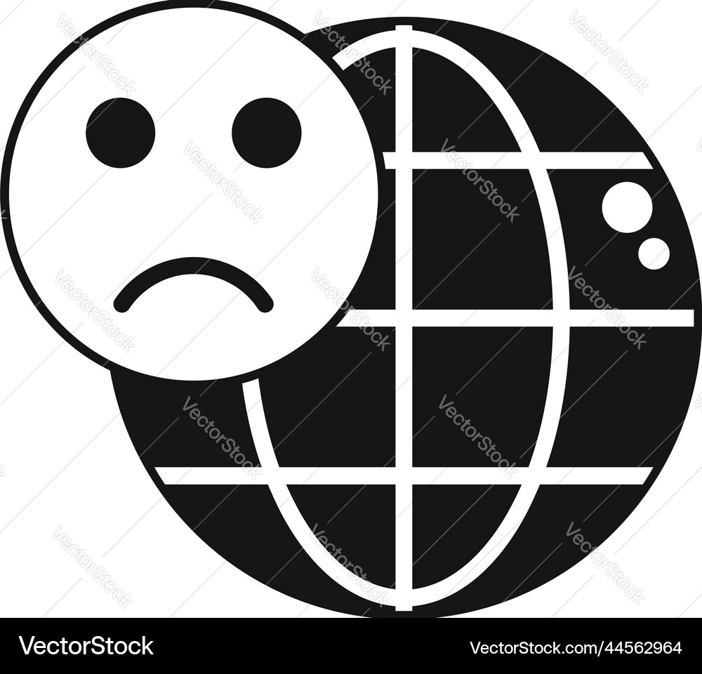 Global dislike icon simple negative Global dislike icon simple negative vector image