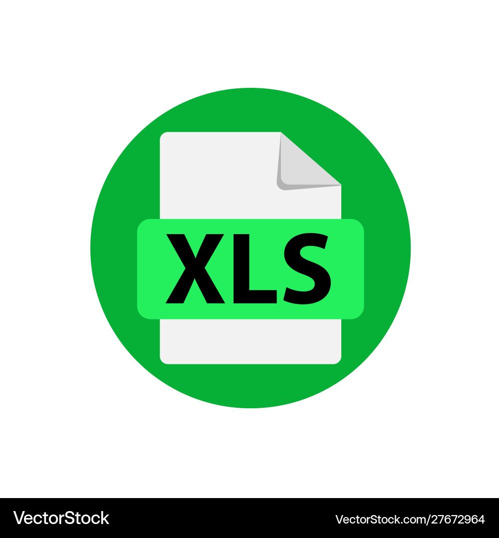 Green icon xls file format extensions vector image