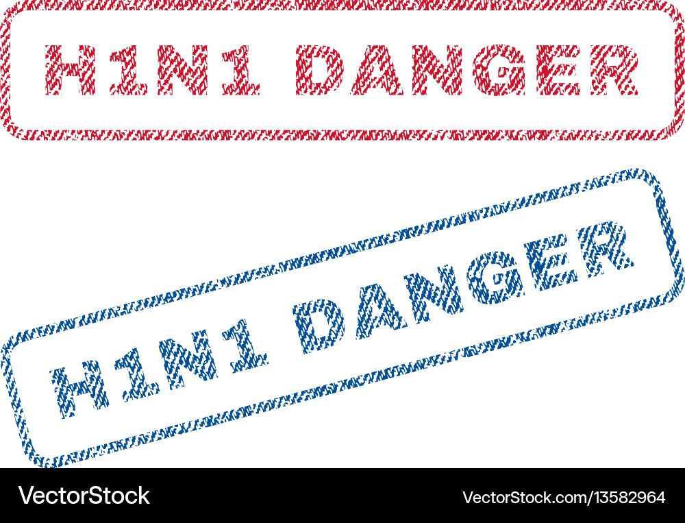 H1n1 danger textile stamps H1n1 danger textile stamps vector image