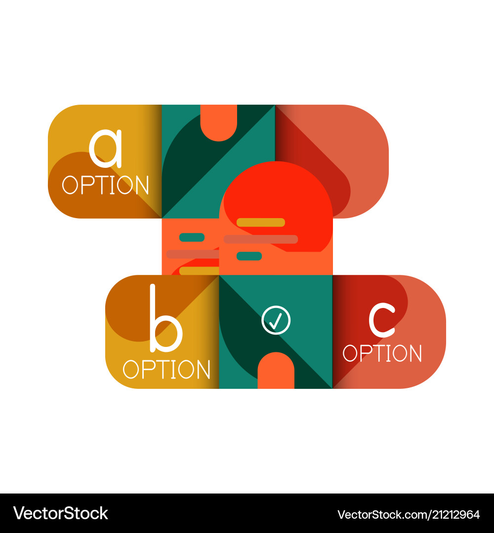 Infographics option and step by in rounded Infographics option and step by in rounded Vector Image