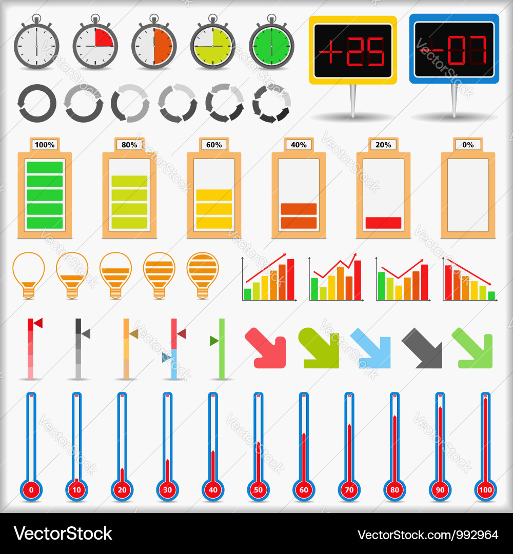 Modern Indicator Icons vector image