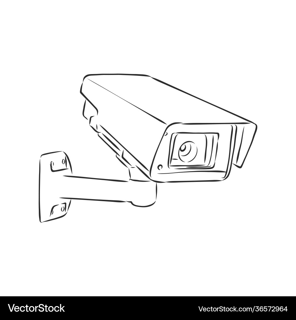 Outdoor surveillance camera security sketch Outdoor surveillance camera security sketch vector image