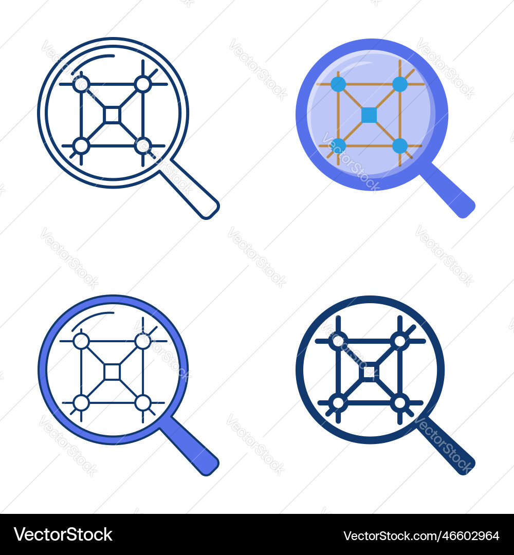 Pattern Recognition Icon Set vector image
