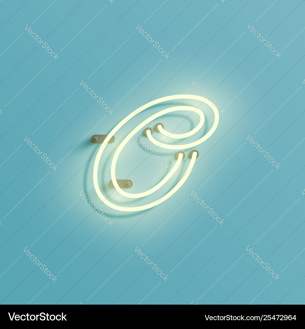 Realistic neon character from a fontset Realistic neon character from a fontset vector image