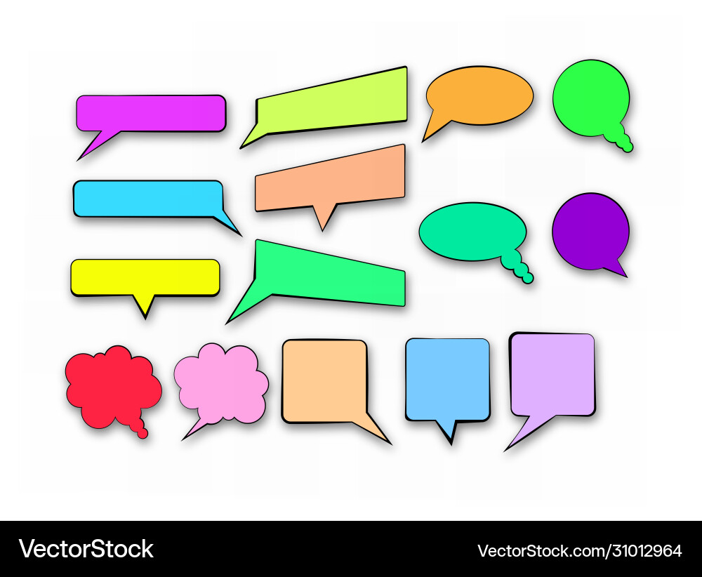 Set flat text fields for speech message quote Set flat text fields for speech message quote vector image