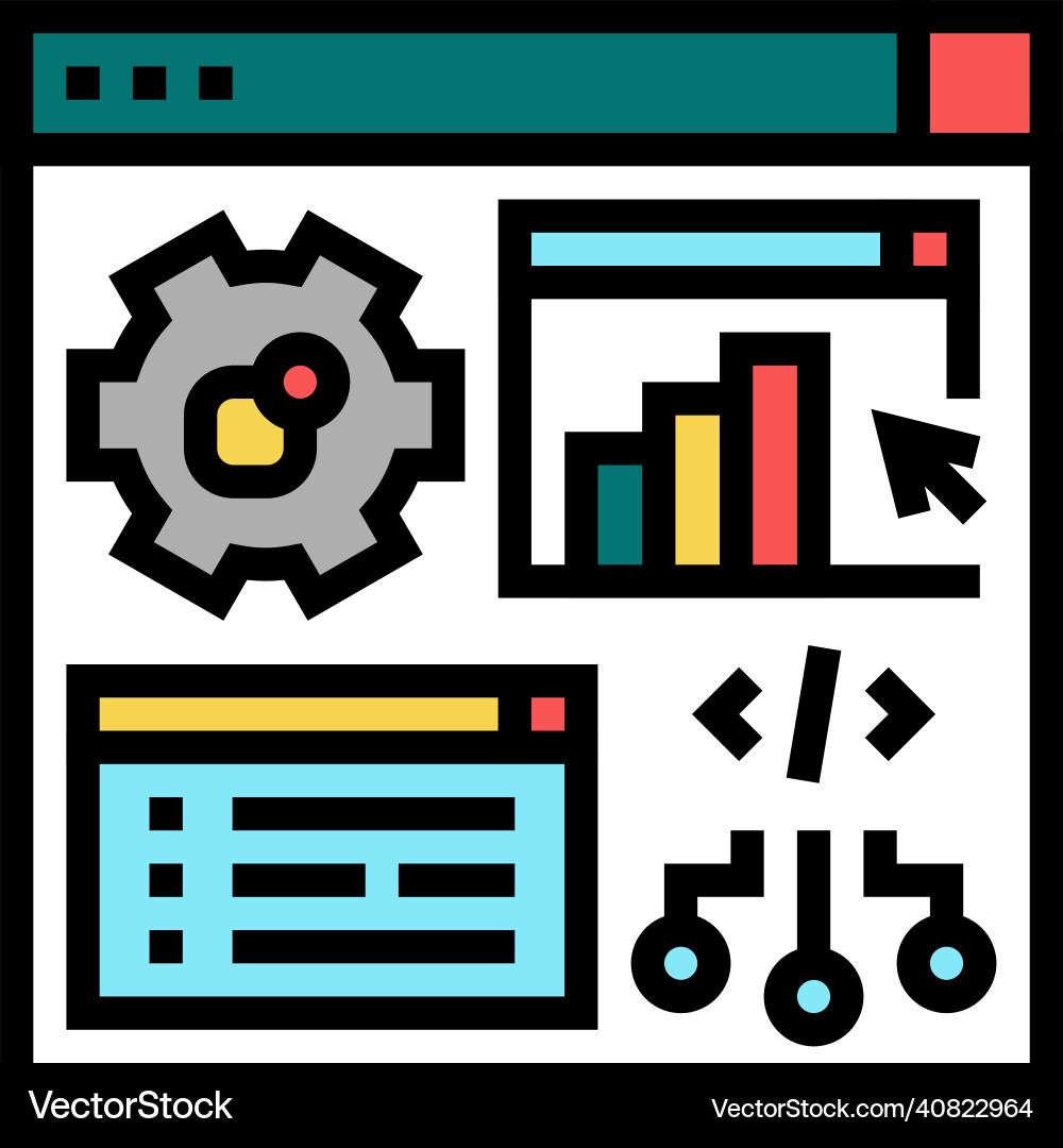 Software erp color icon Software erp color icon vector image