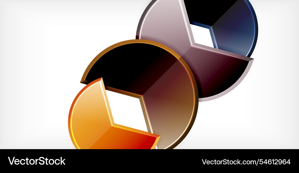 Trendy round shapes with triangular angle design Trendy round shapes with triangular angle design Vector Image