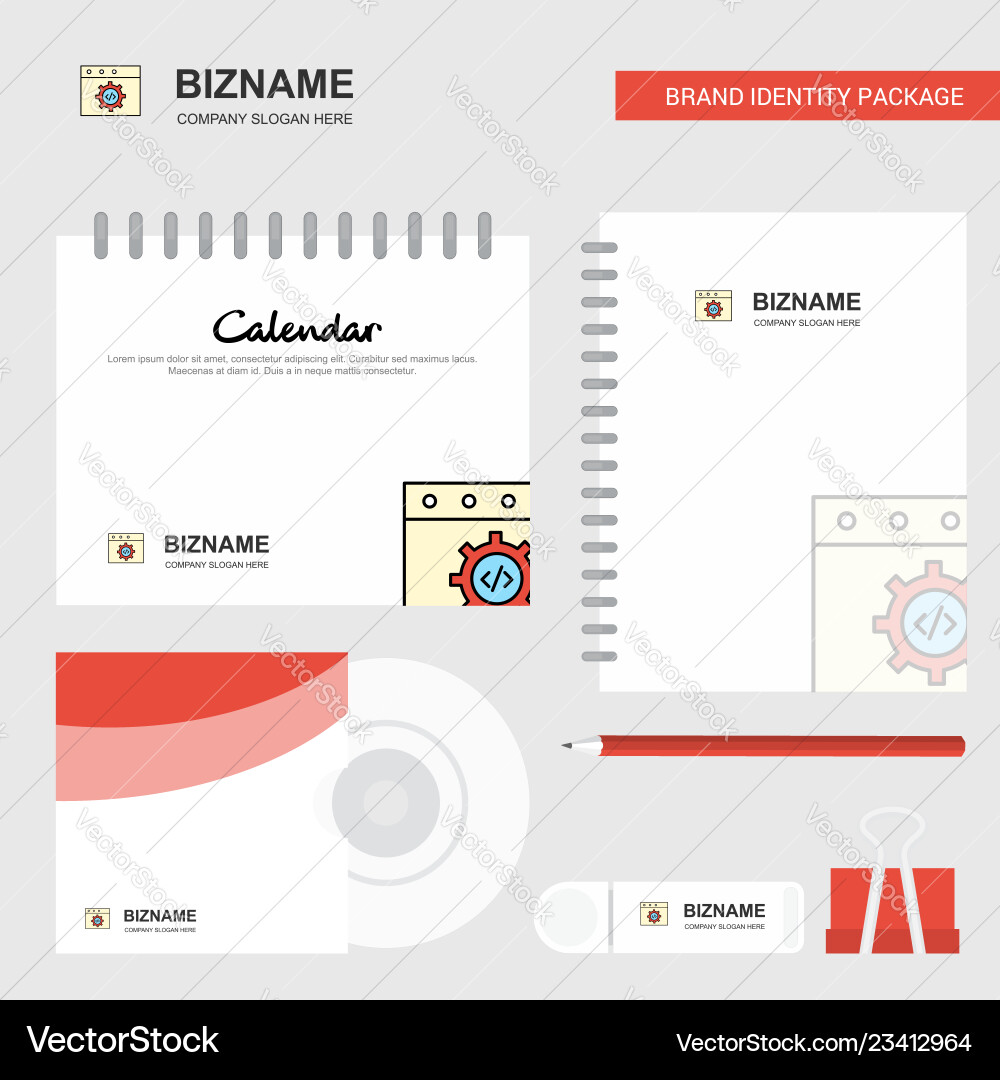 Website programming logo calendar template cd Website programming logo calendar template cd vector image