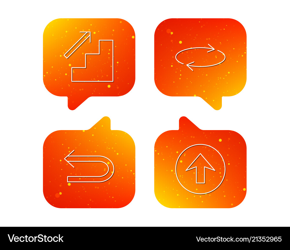 Arrows icons upload repeat linear signs Arrows icons upload repeat linear signs vector image