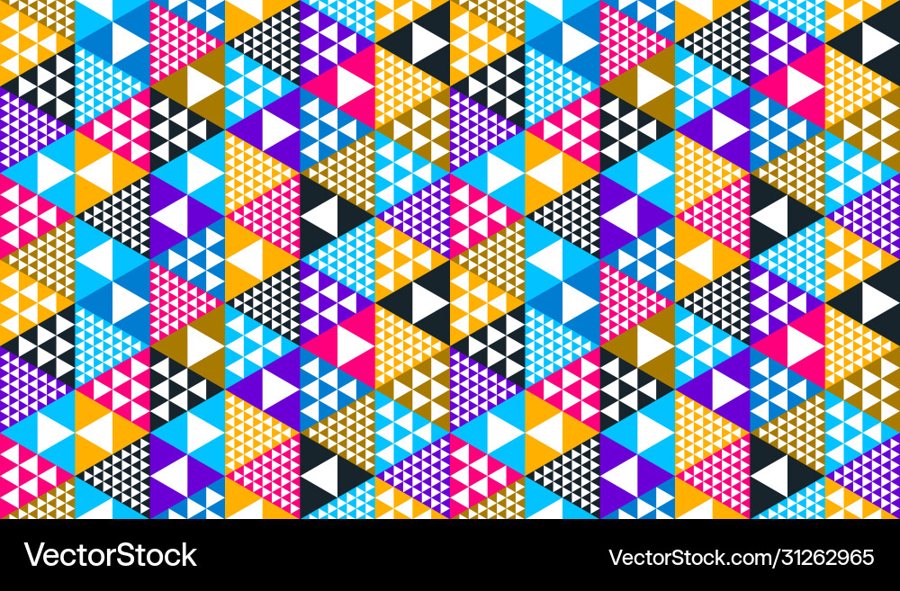 Cubes & Triangles Pattern vector image