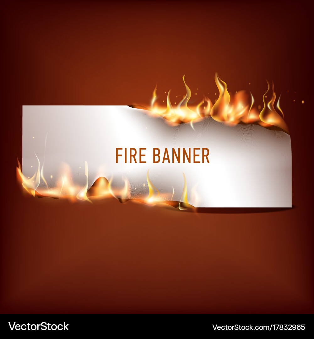 Fiery Orange Flame Banner – Royalty-Free Vector | VectorStock, image size:1000x1080