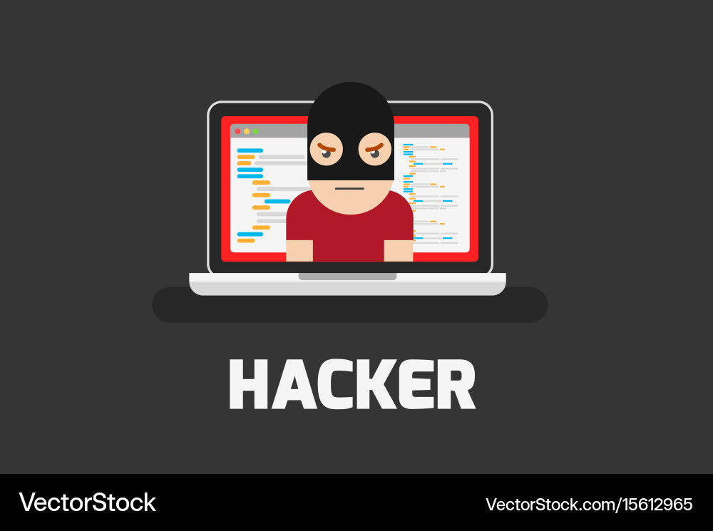 Hacker kodieren Fehler auf Laptop-Symbol vektorbild