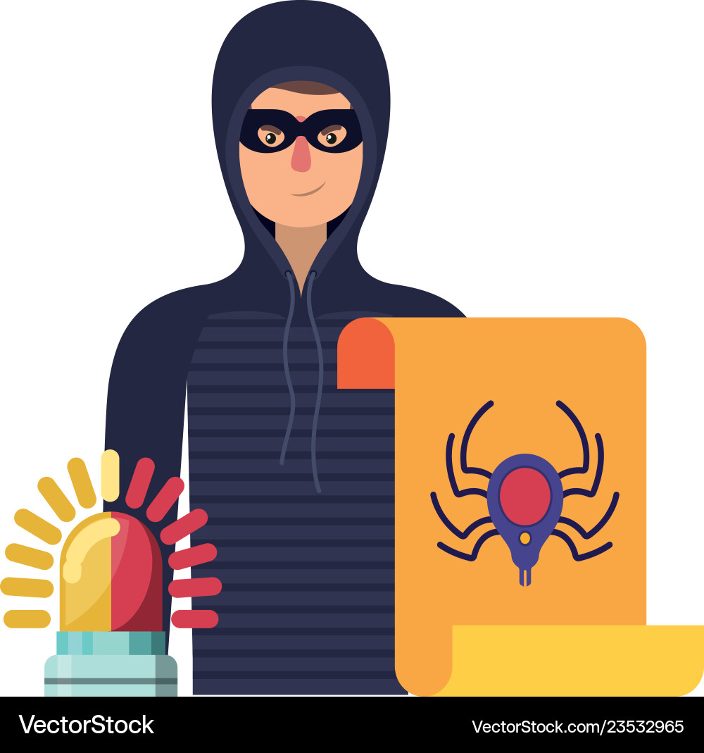 Hacker stealing information avatar character vector image