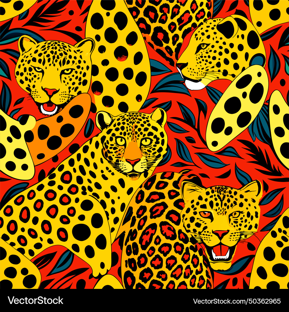 Leopard pattern design for fabric print paper Vector Image