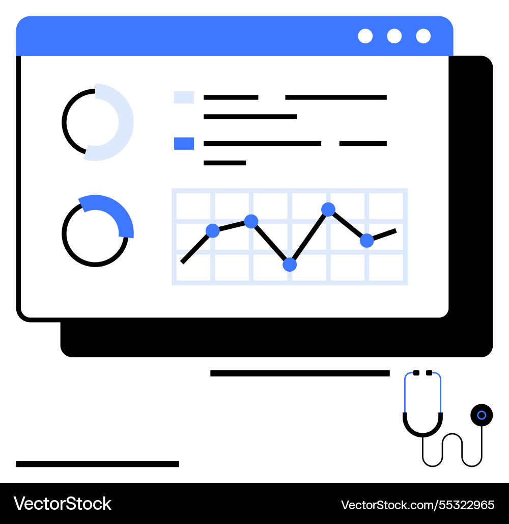 Medical data analytics dashboard with graphs Medical data analytics dashboard with graphs vector image