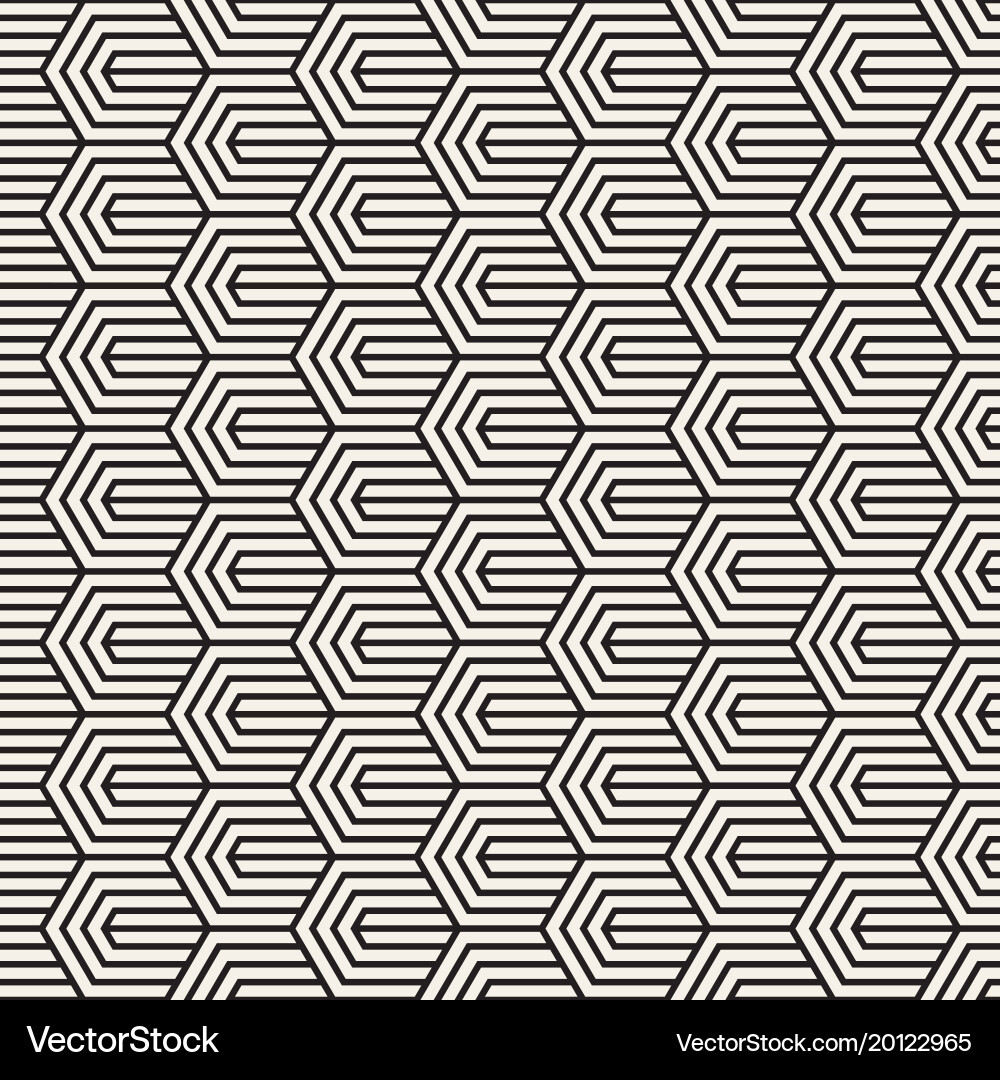 Modern Hexagonal Stripes Pattern Vector Image