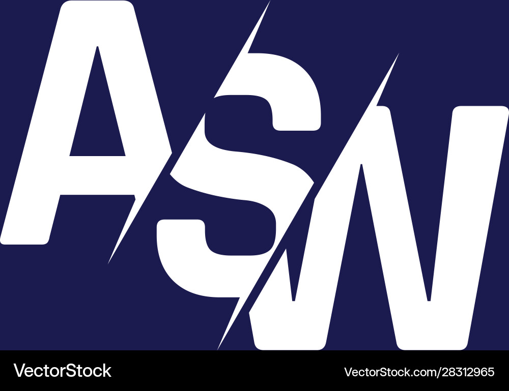 Monogram letters initial logo design asw Vector Image