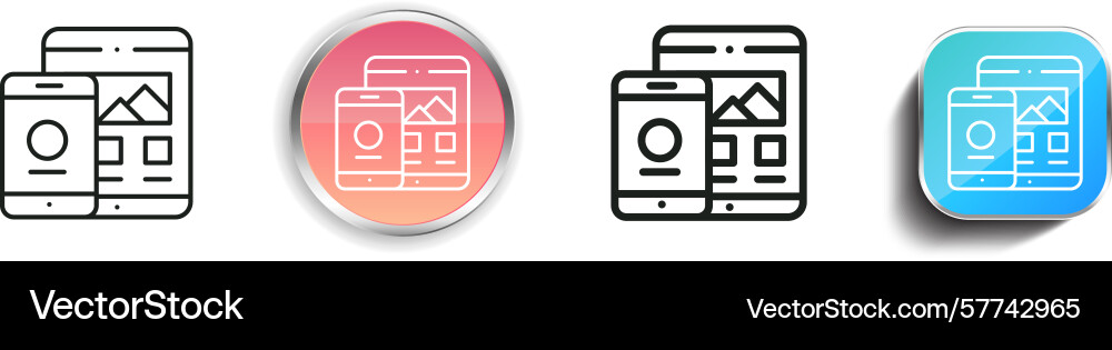 Responsive Symbol dünn linear regelmäßig und Taste Responsive Symbol dünn linear regelmäßig und Taste vektorbild
