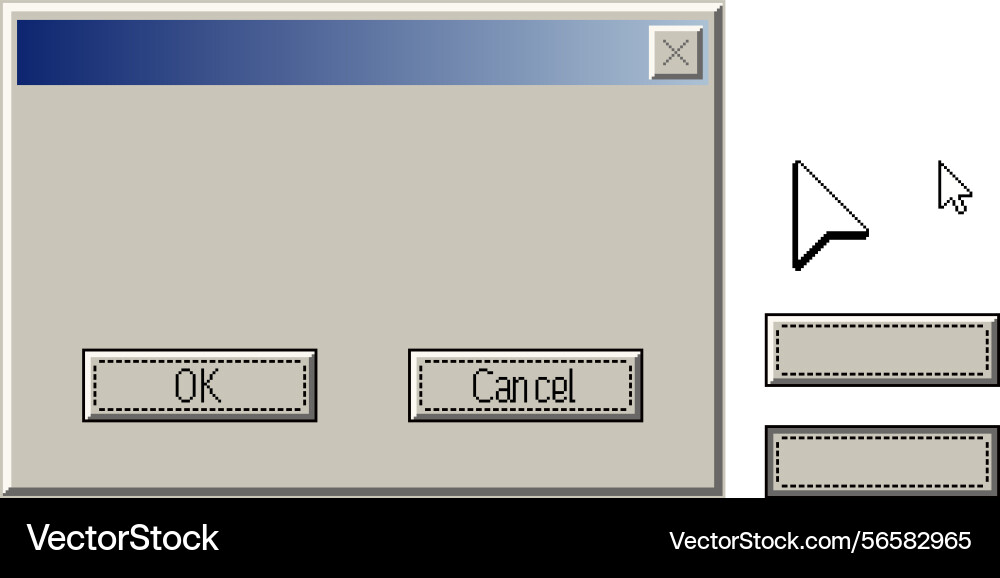 Retro user interface elements 90s style classic Retro user interface elements 90s style classic Vector Image