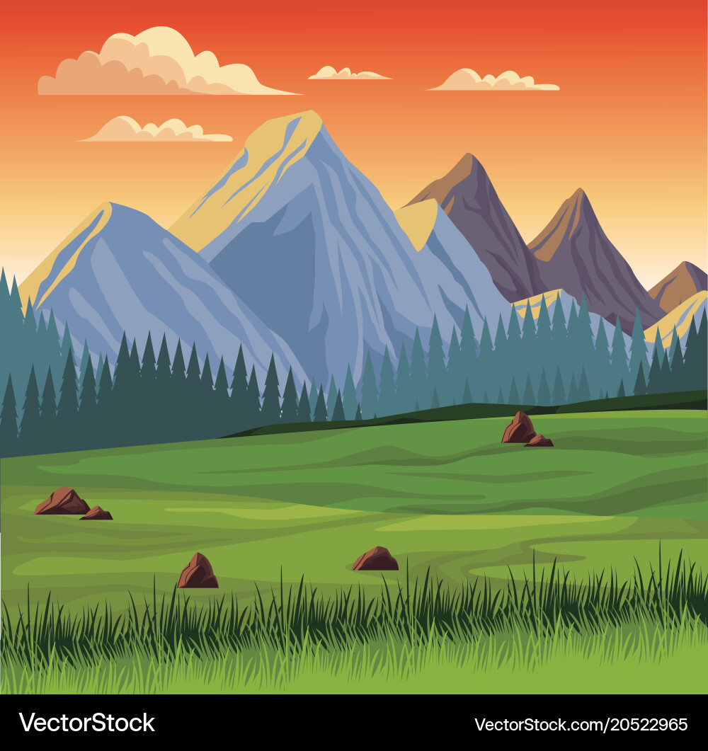 Schöne Natur Landschaft vektorbild