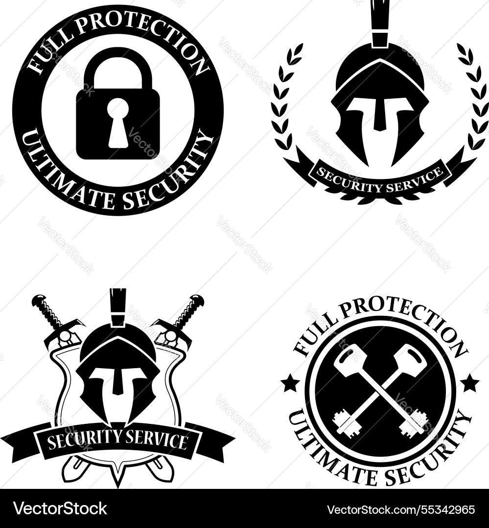 Security and protect vintage labels badges Security and protect vintage labels badges Vector Image
