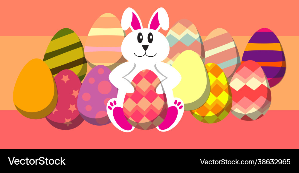 Set happy easter eggs Royalty Free Vector Image