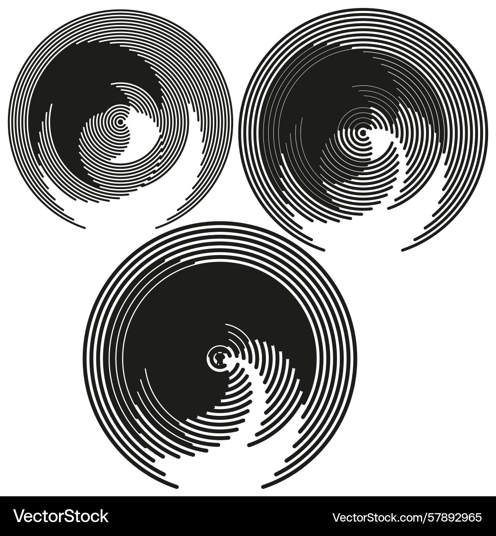 Spiral line patterns abstract curve forms dynamic Vector Image