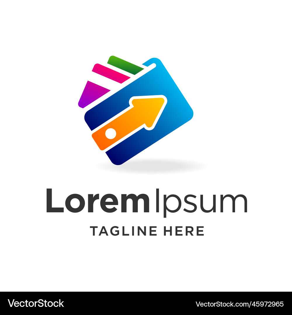 Wallet logo with arrow element Wallet logo with arrow element vector image