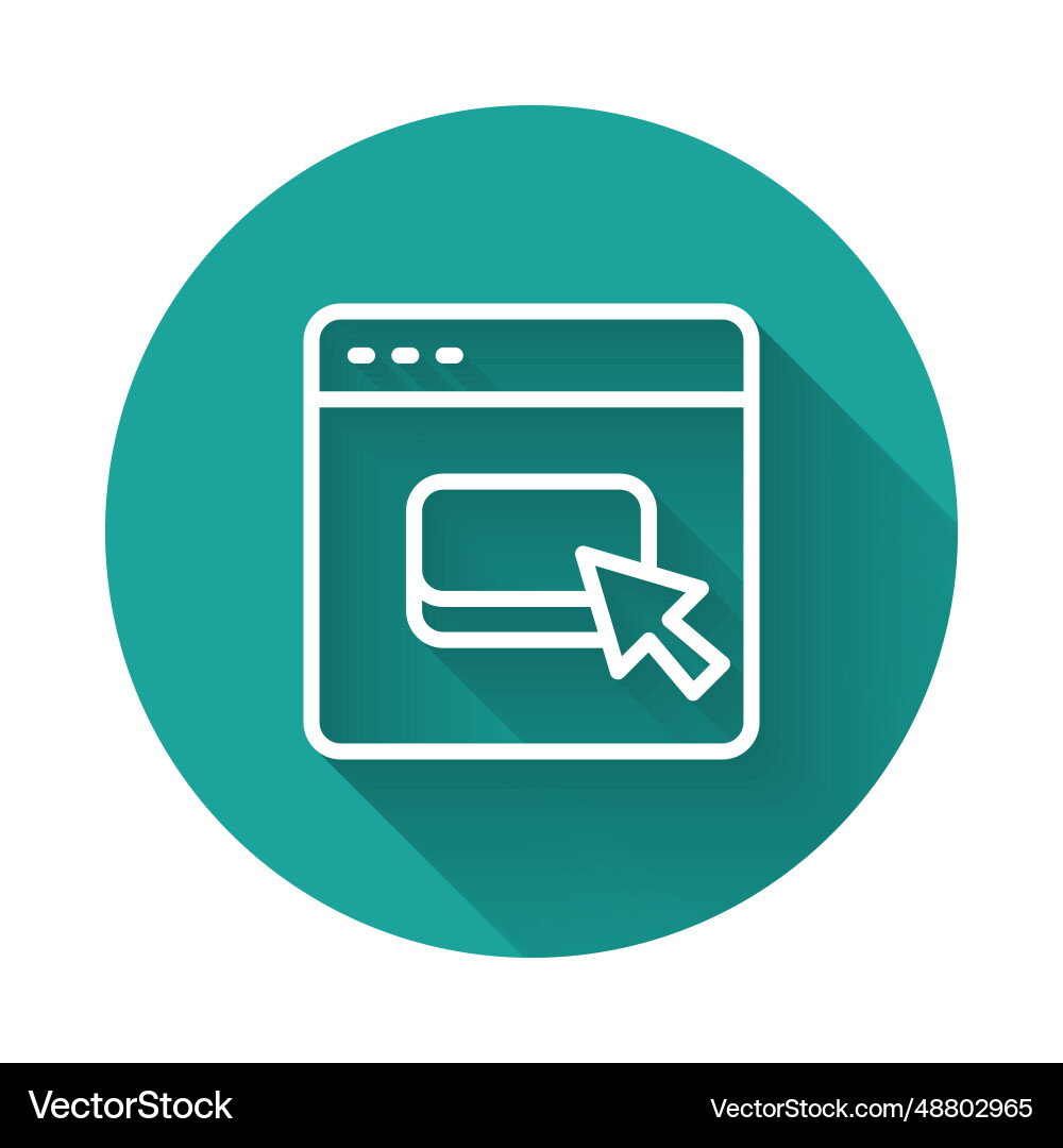 White line browser files icon isolated with long White line browser files icon isolated with long vector image