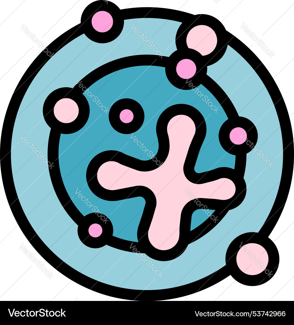 Atom particles inside orbiting around nucleus icon Vector Image