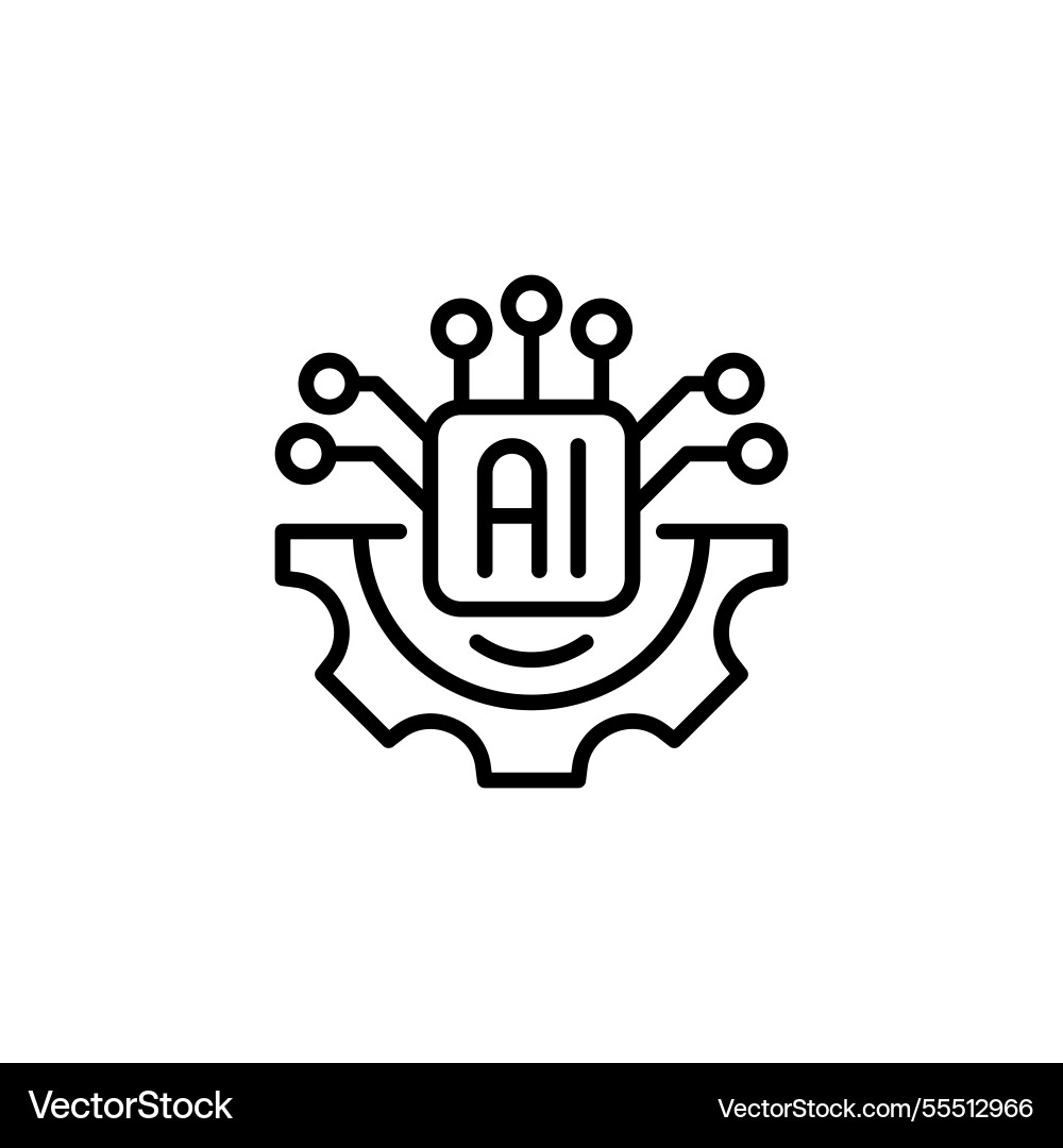 Automation line icon linear style sign for mobile Automation line icon linear style sign for mobile vector image