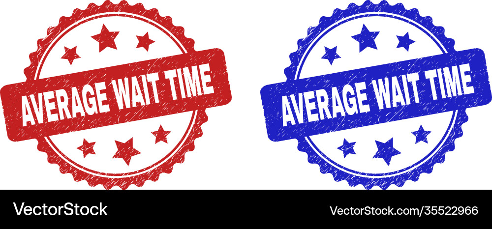 Average wait time rosette seals using grunged Average wait time rosette seals using grunged Vector Image