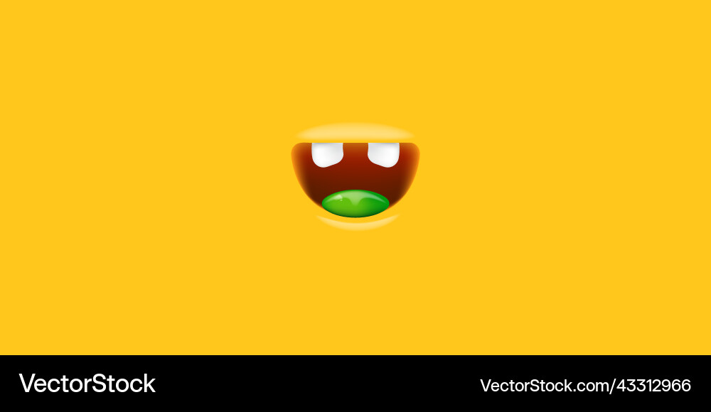 Cartoon open mouth isolated on orange Cartoon open mouth isolated on orange vector image