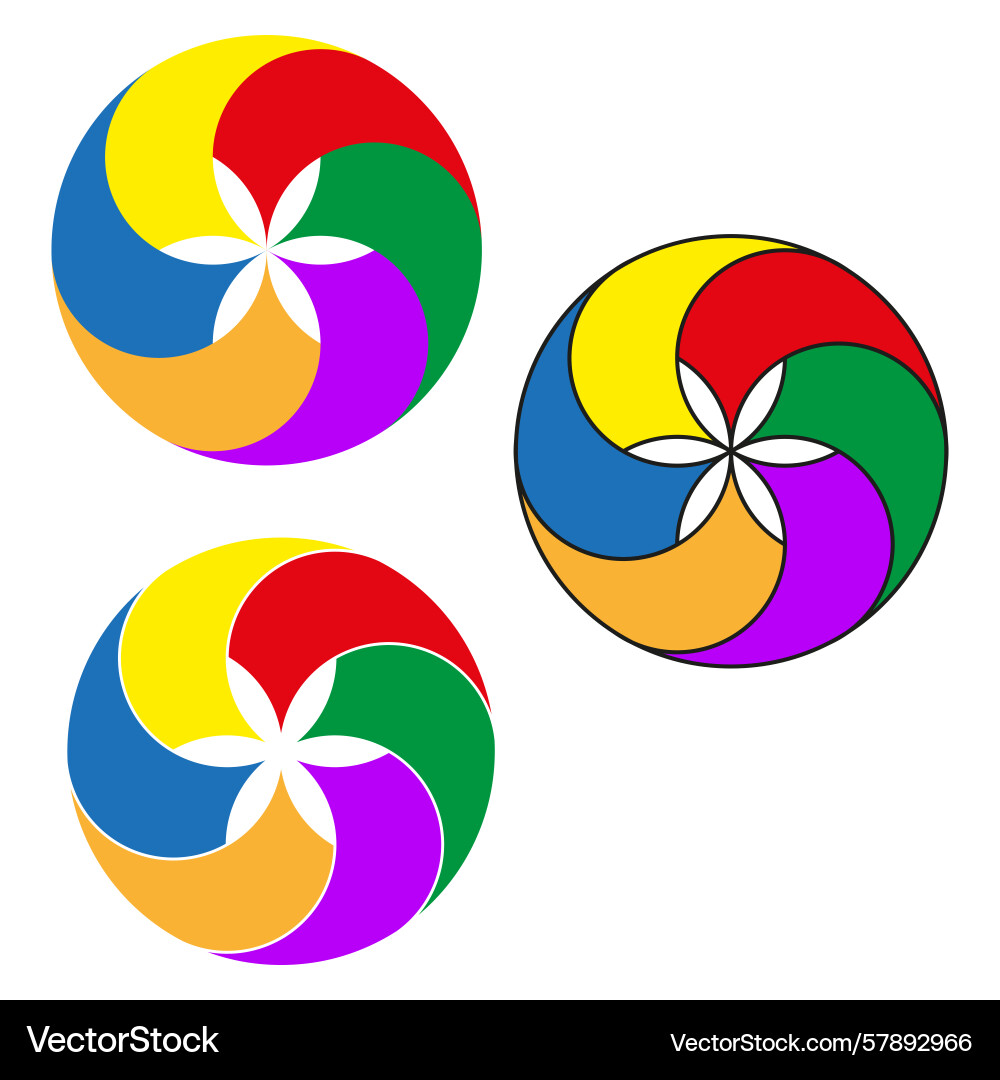 Colorful spiral patterns abstract shapes dynamic Colorful spiral patterns abstract shapes dynamic Vector Image