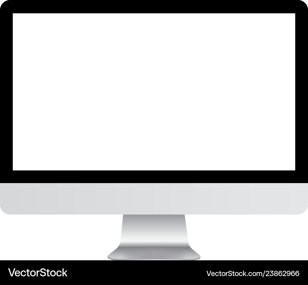 Computer monitor with white screen mock up Computer monitor with white screen mock up vector image