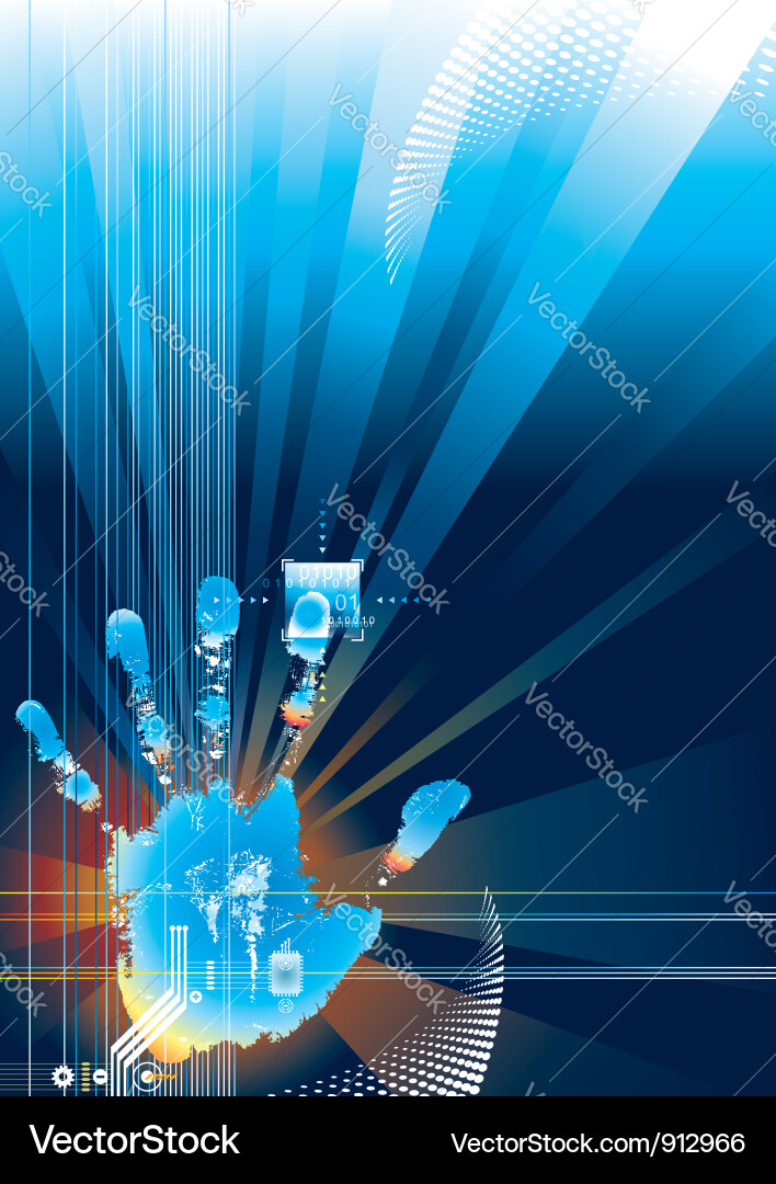 Digital Security & Fingerprint Concept Vector Image