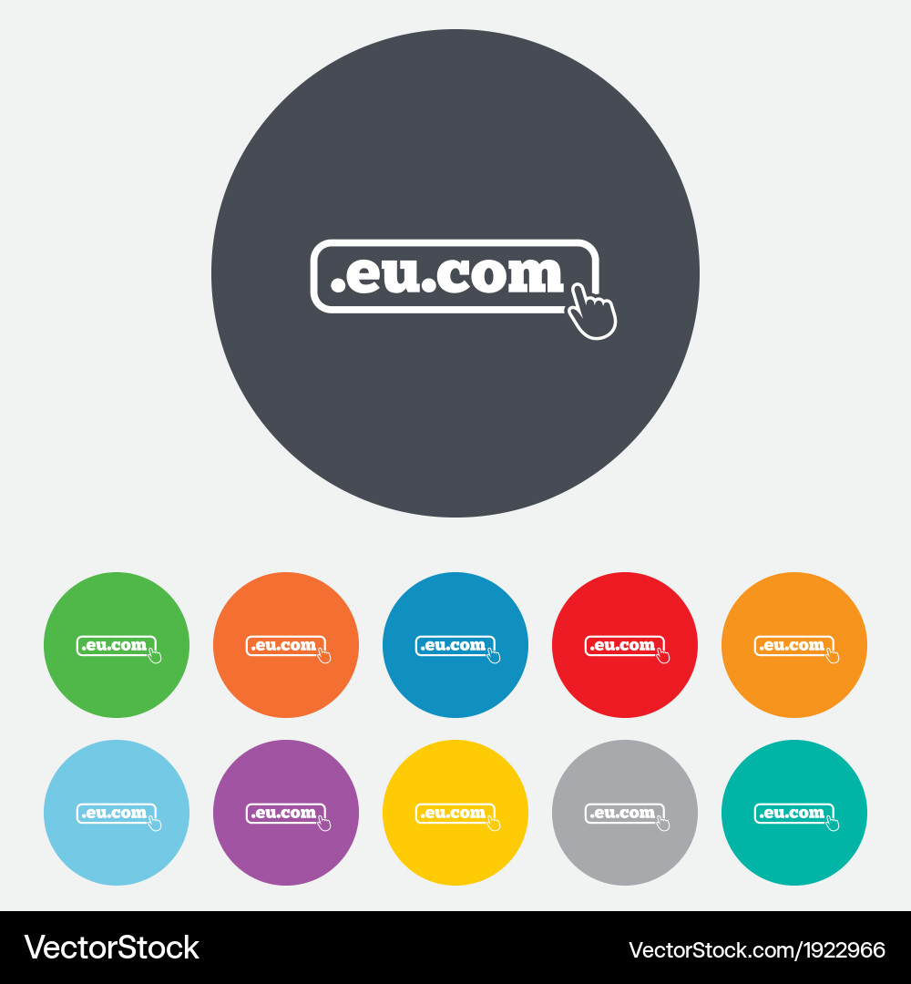 Domain eucom sign icon internet subdomain vector image