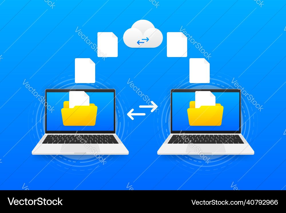 File transfer encrypted form concept for remote File transfer encrypted form concept for remote vector image