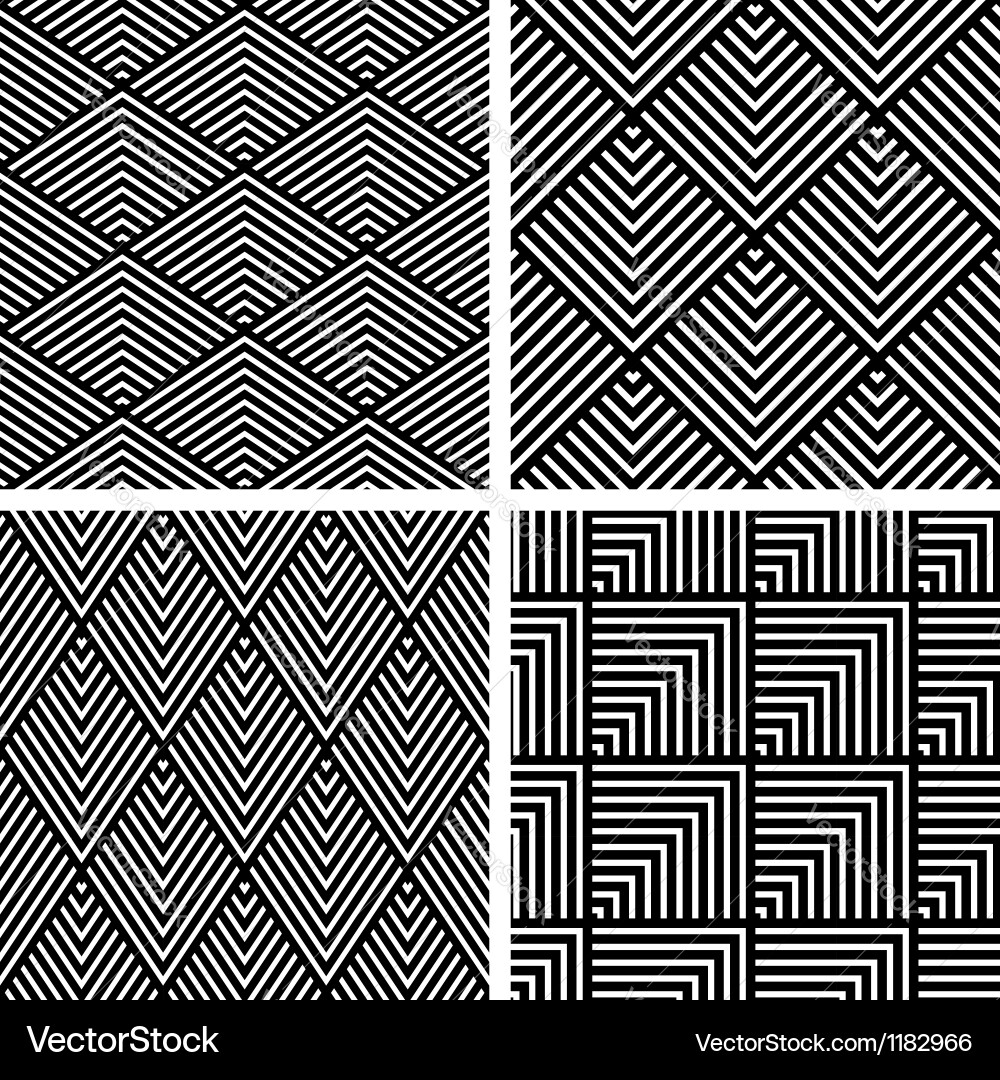 Geometric Pattern Set - Diamond Stripes vector image