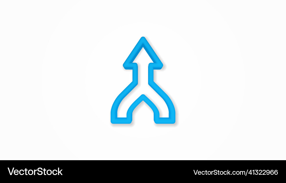 Join arrow up direction connecting realistic Join arrow up direction connecting realistic vector image