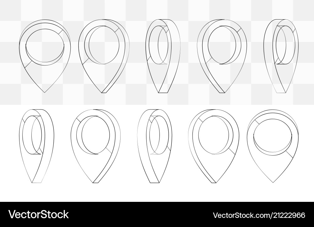 Karten Zeiger-Set Karten Stift invertiert Drop geformt Karten Zeiger-Set Karten Stift invertiert Drop geformt vektorbild