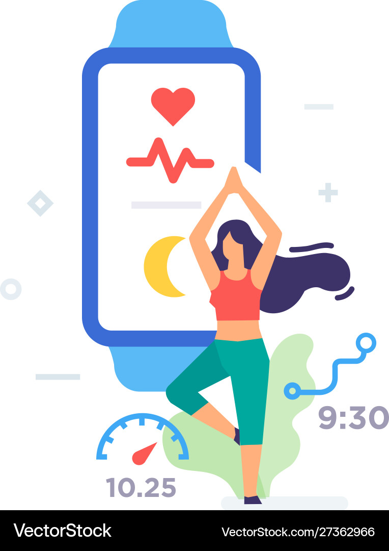 Mädchen tun Yoga smart Armband-Symbol Mädchen tun Yoga smart Armband-Symbol vektorbild