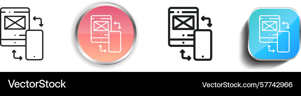 Responsive Symbol dünn linear regelmäßig und Taste Responsive Symbol dünn linear regelmäßig und Taste vektorbild