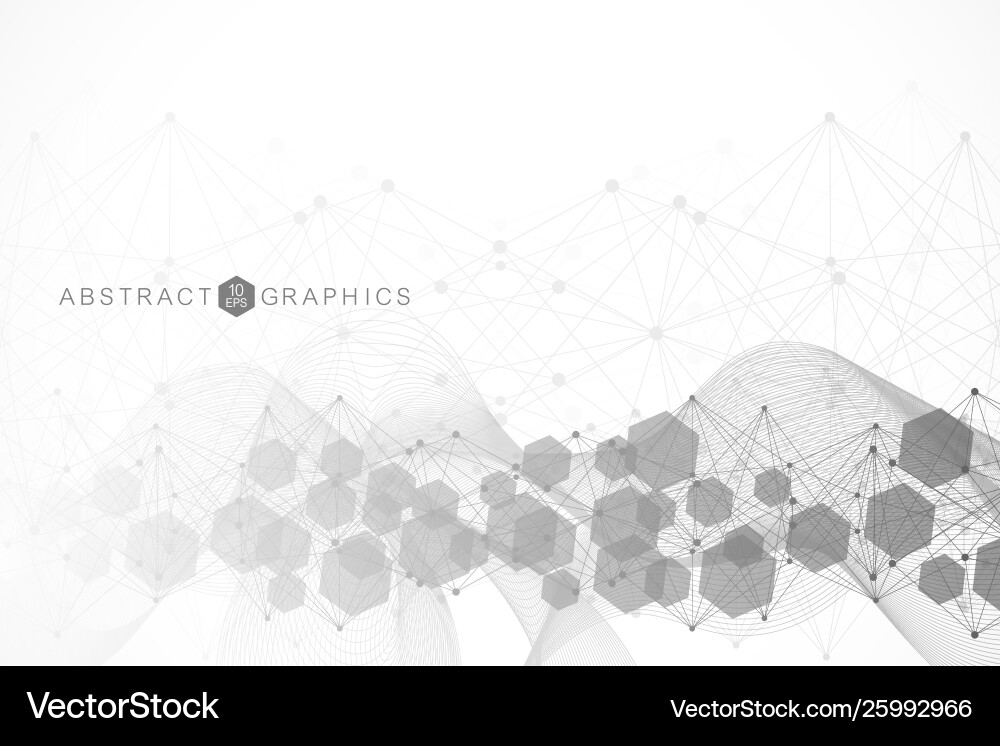 Science network pattern connecting lines and dots Vector Image