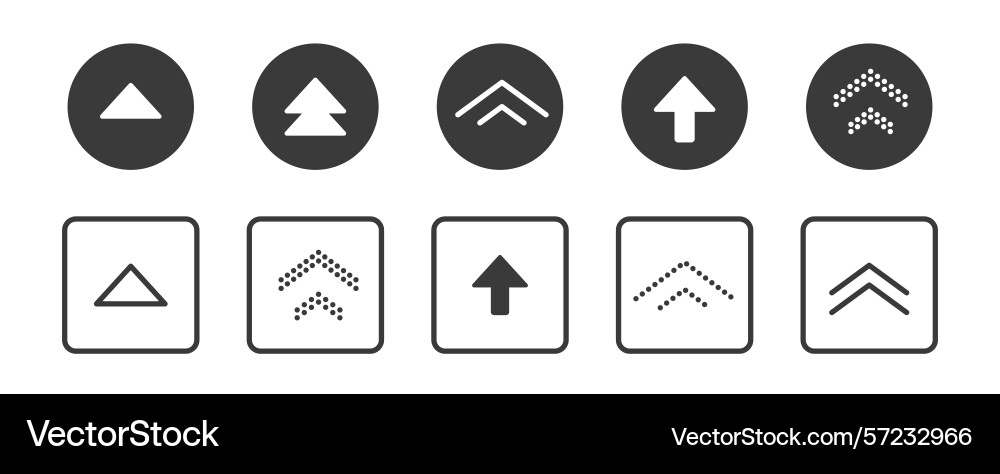 Swipe up icon arrow button ui scroll symbol vector image